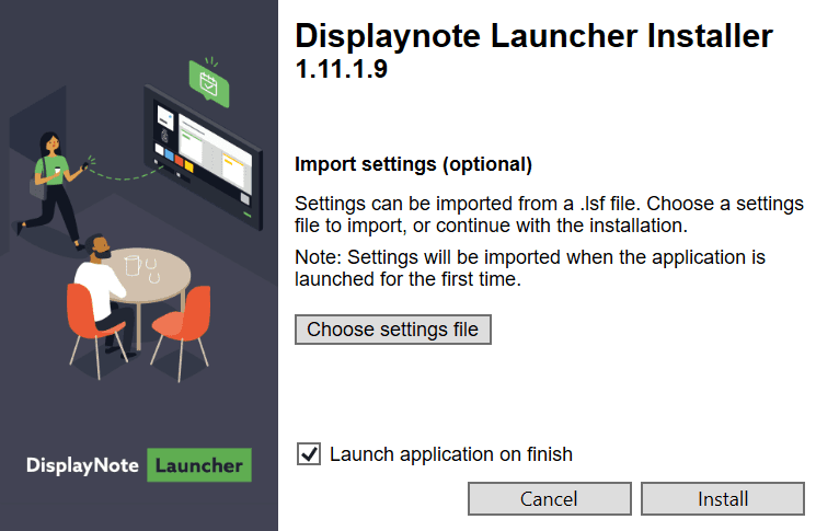 The installer of the solution showing the button where a user would import the configuation to quickly set up the device