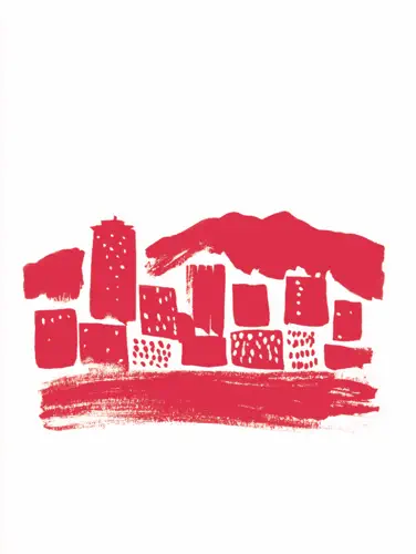 Red building illustration