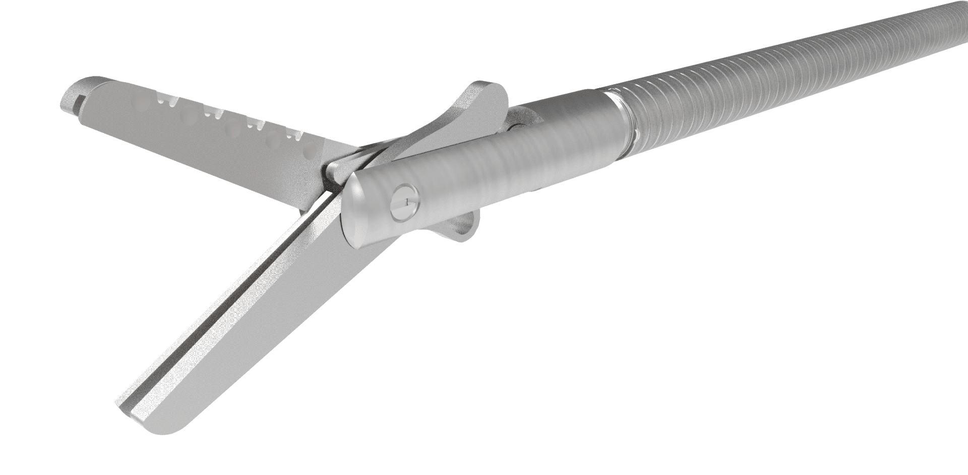 3D render of the blades of the Ensizor Endoscopic Scissors