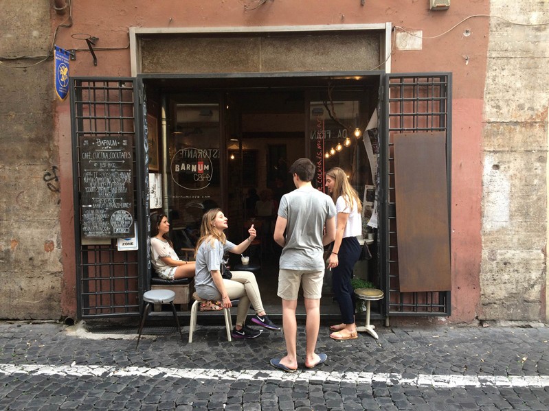 students engaging at the cafe