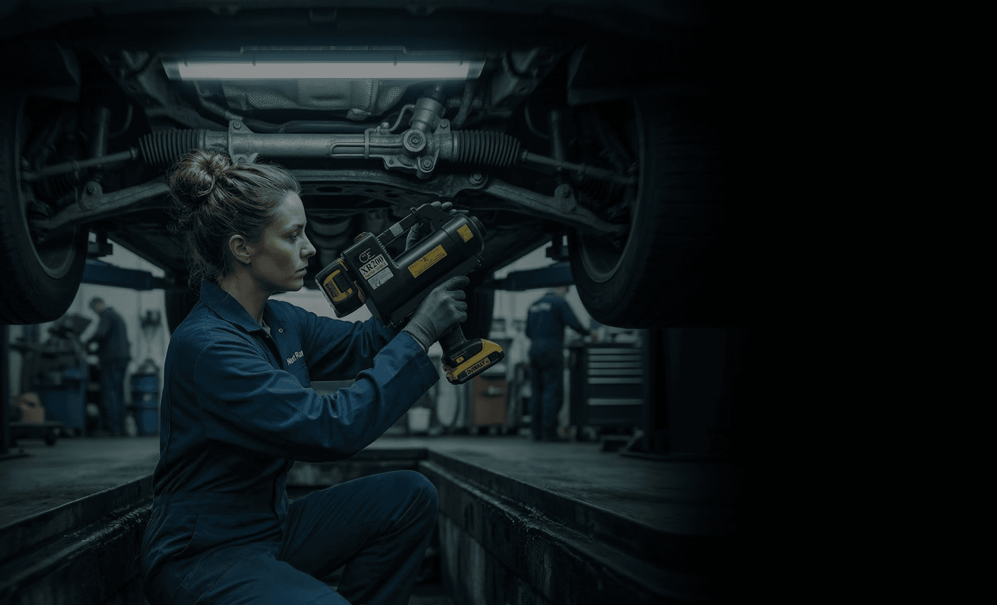 Worker operating machine