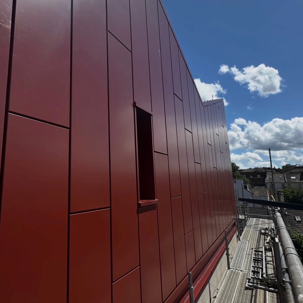 Metal roofing and facade installation detail