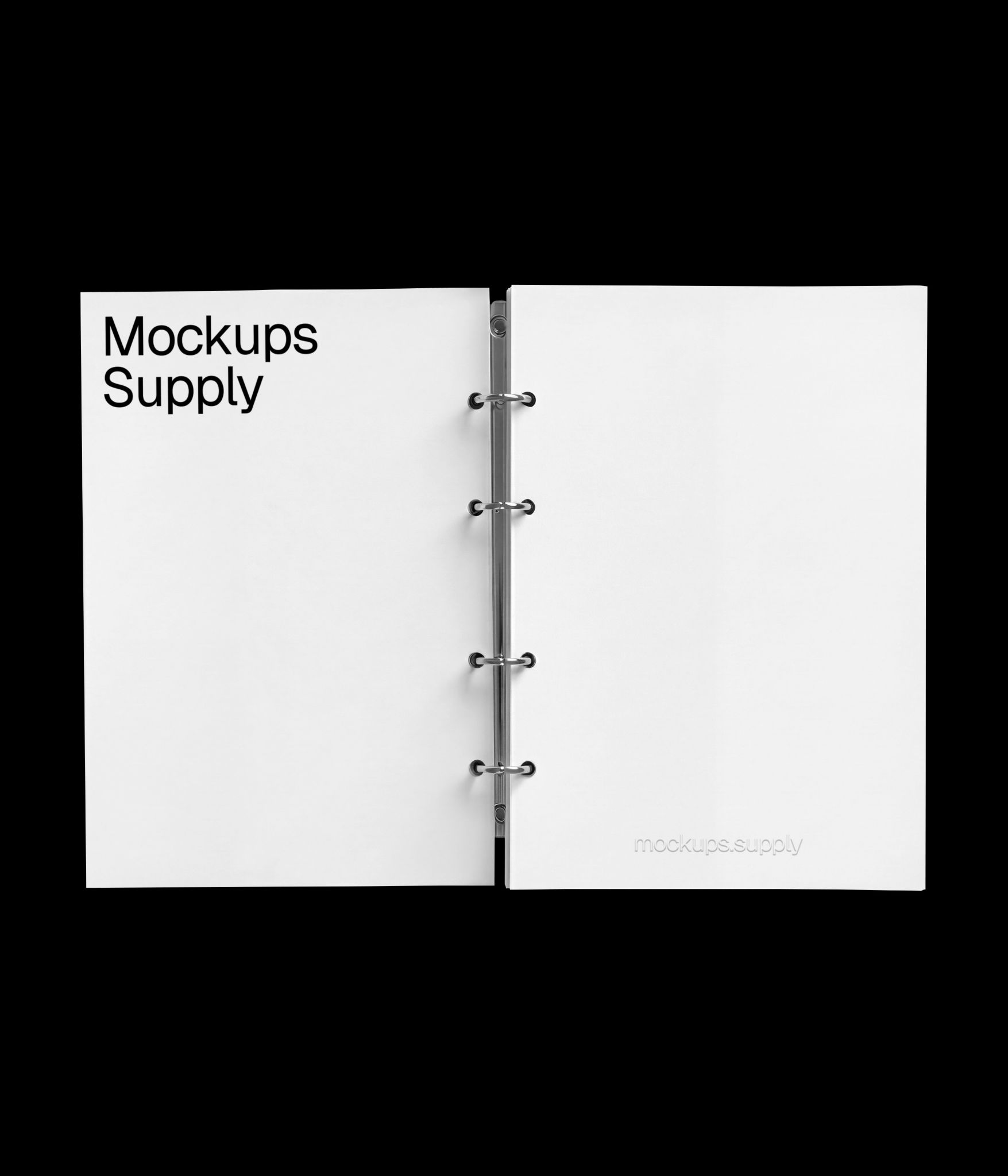 Editorial ring binder notebook mockup with realistic open pages download