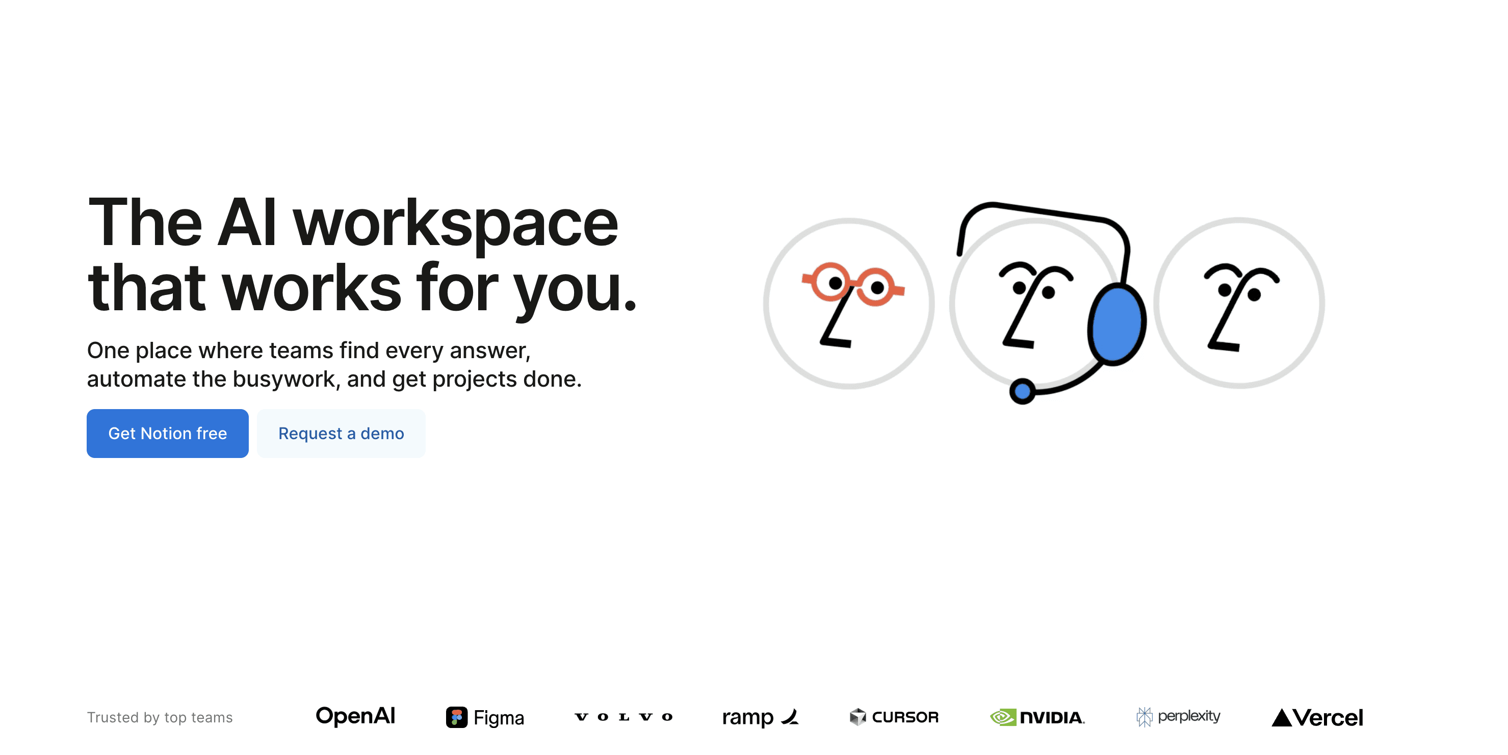 Notion AI workspace homepage screenshot 