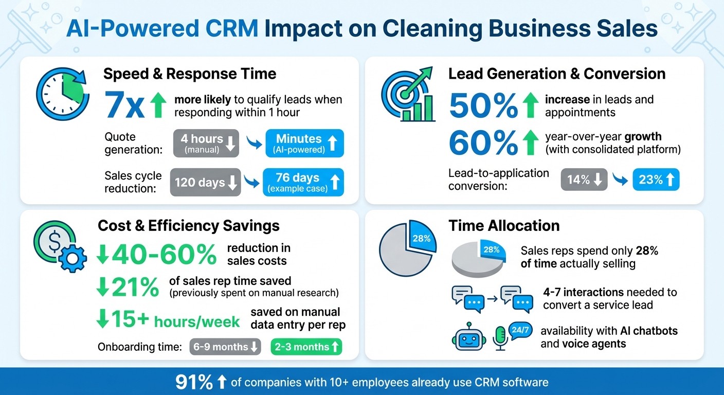 AI-Powered CRM Benefits for Cleaning Businesses: Key Statistics and Results