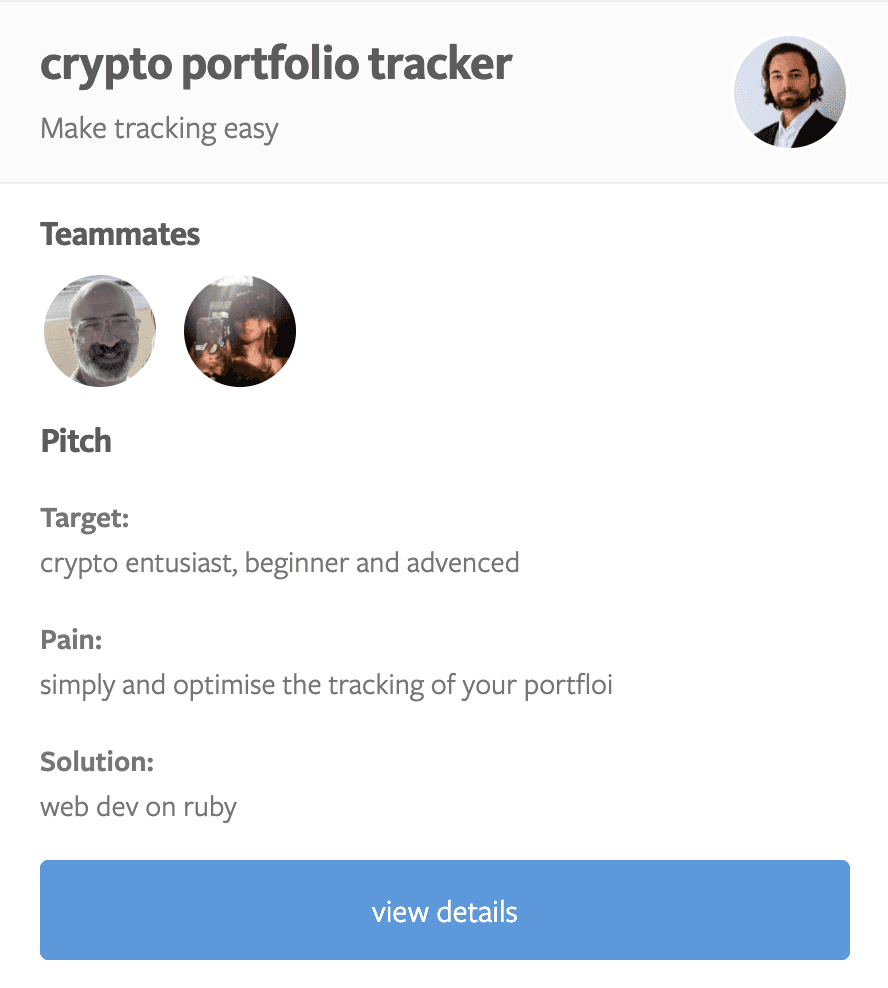Crypto Tracker — App UI