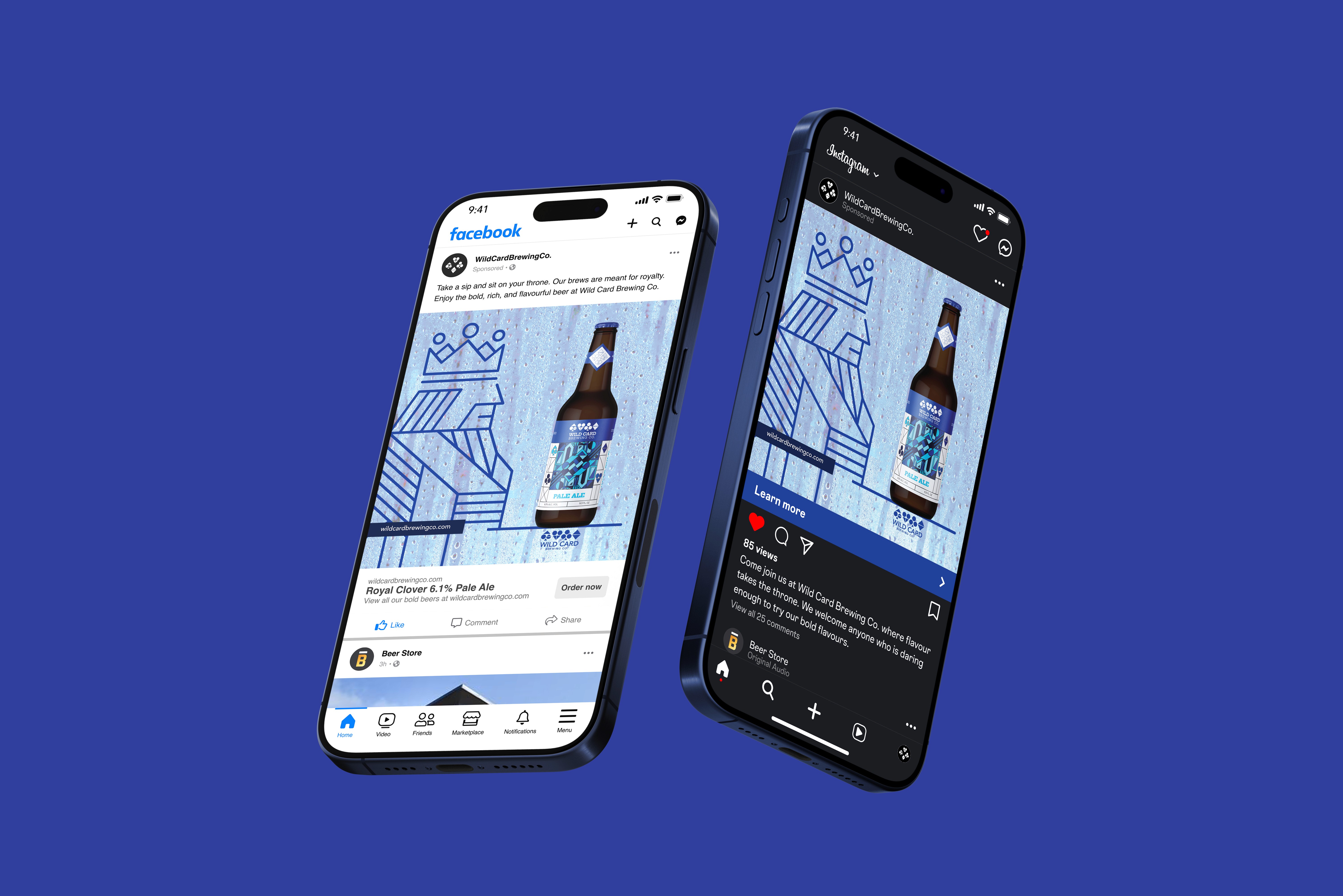 Mockup of the social media ads placed into an iphone.