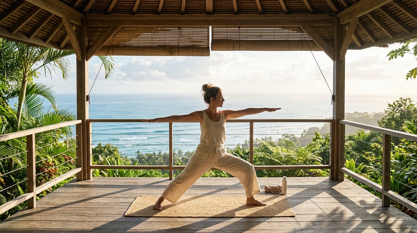 Open-air yoga pavilion