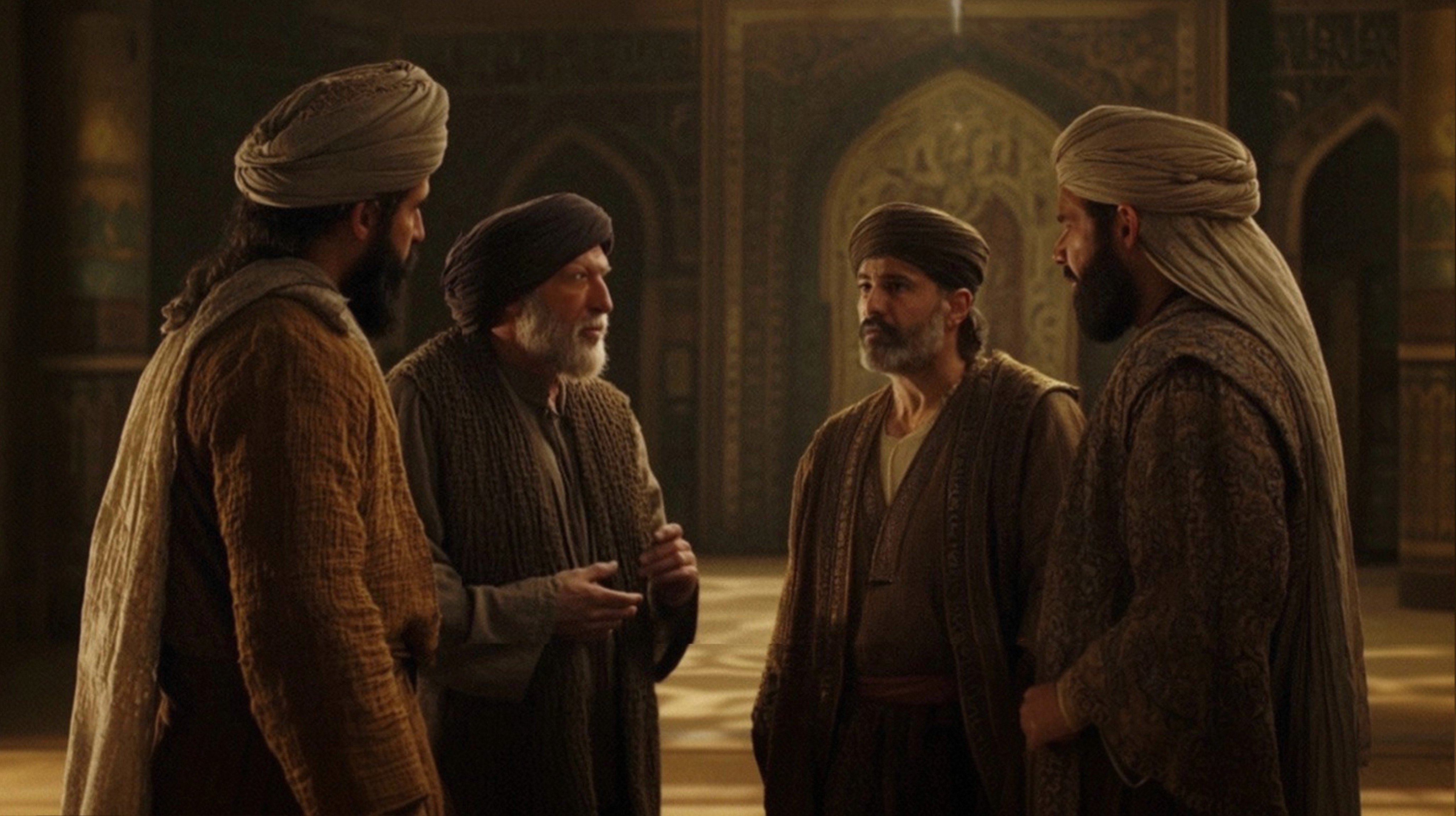 Ali Chamas - Al Jazeera 360 TV show scene with AI animation blending black-and-white visuals