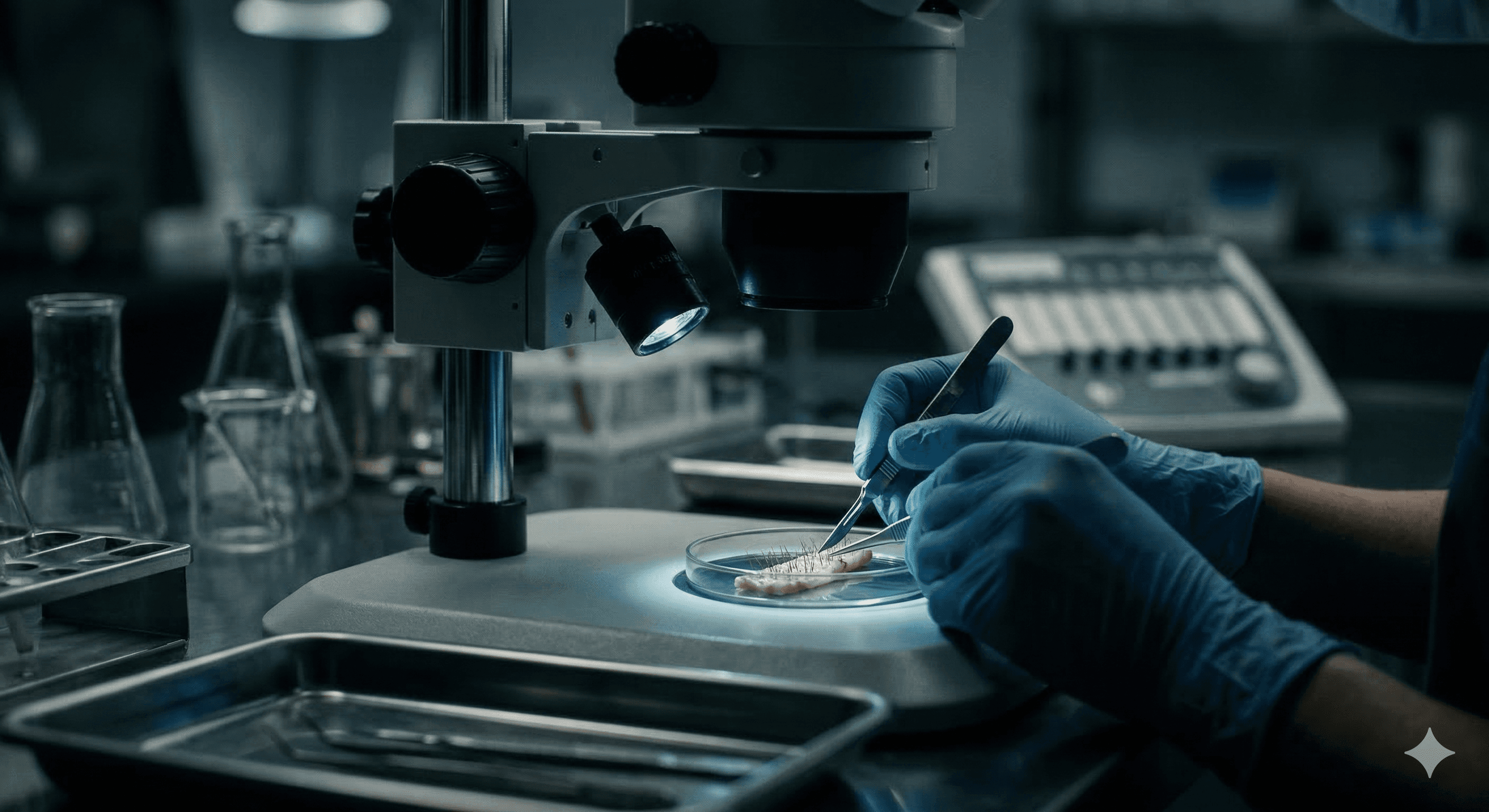 Close-up of dental check-up with gloved hands using mirror to inspect patient’s teeth and gums