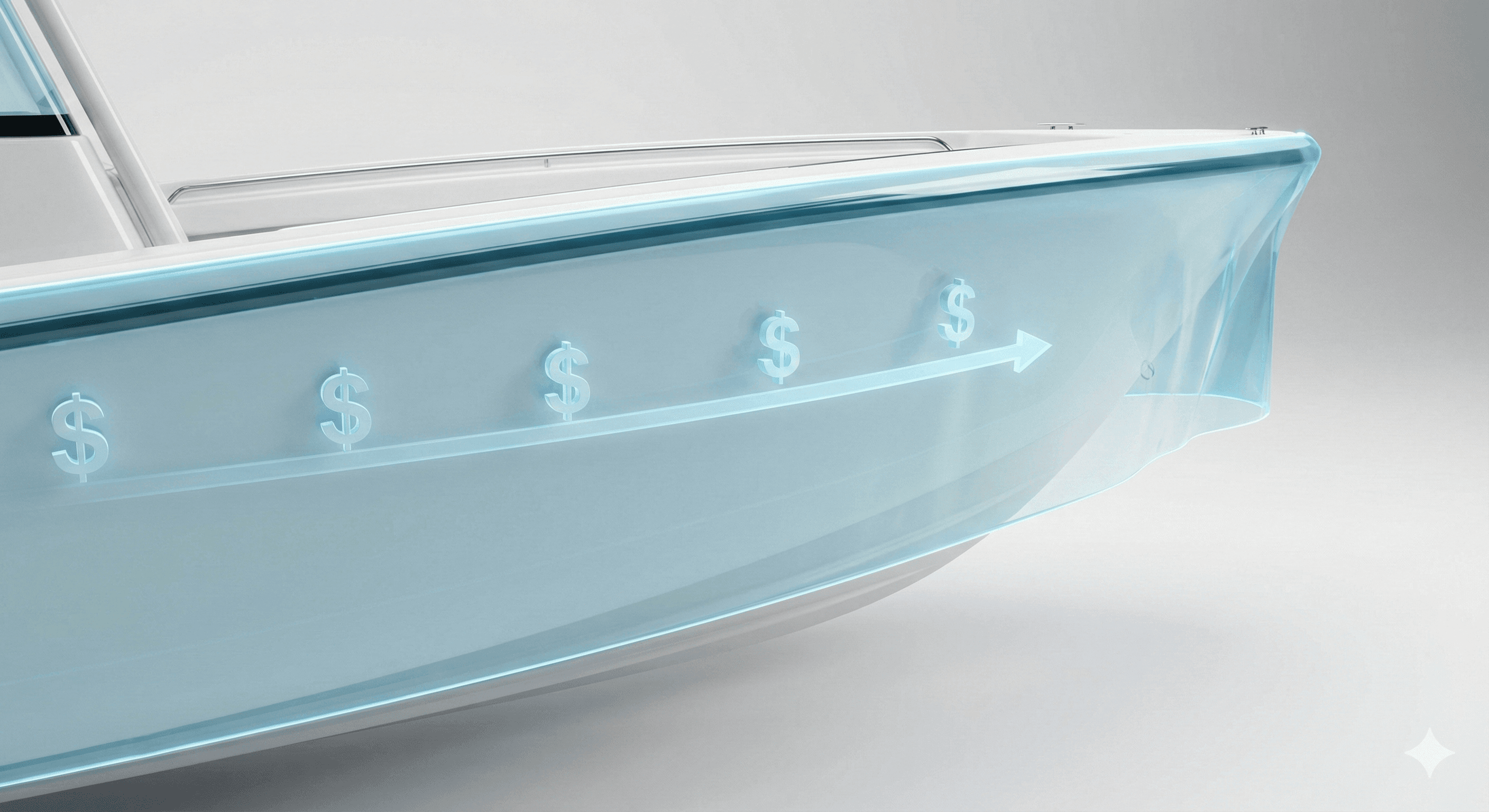 Protected boat hull helping preserve resale value through long term surface protection