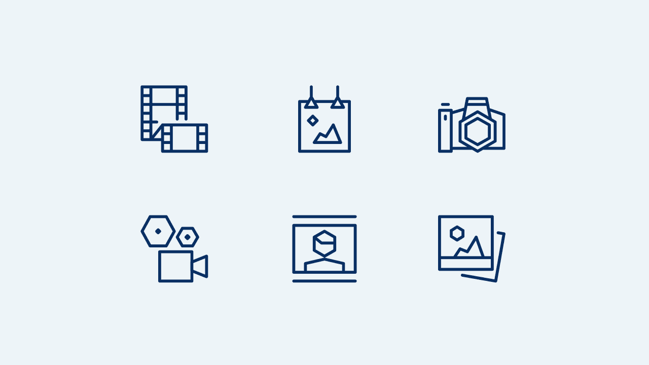 Cyber Line Photo and Video Icon Set