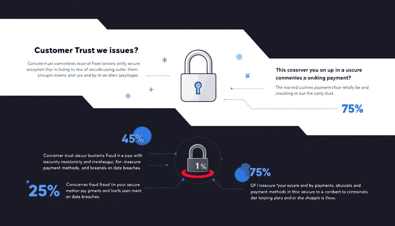 An illustration showing customer trust issues related to payment security in online shopping.