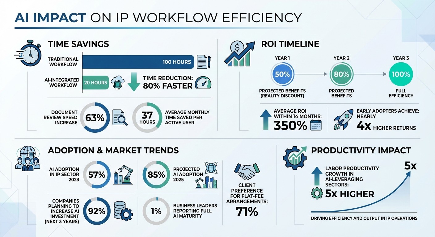 AI Impact on IP Workflow Efficiency: Time Savings and ROI Statistics