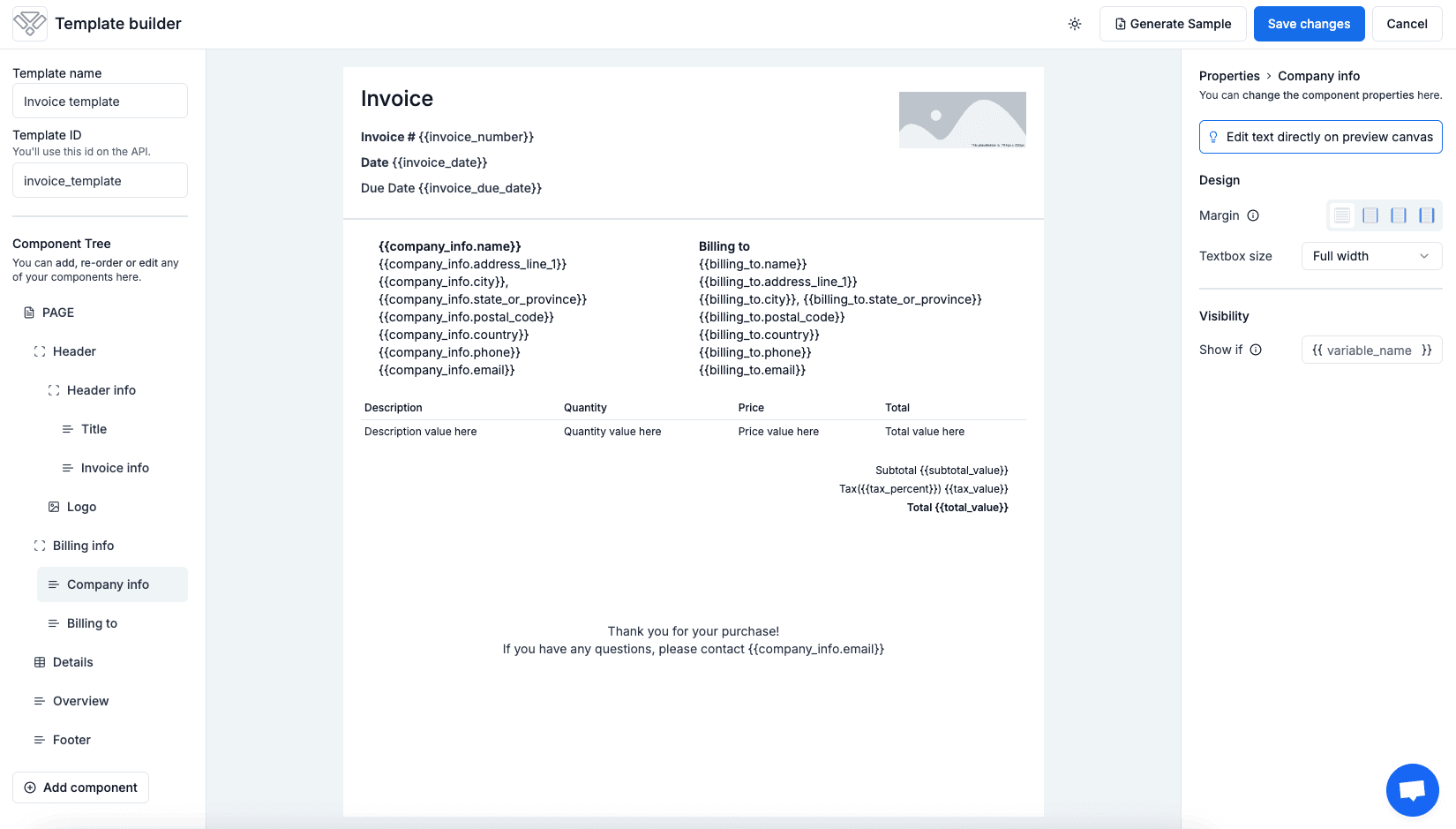 pdforge invoice template