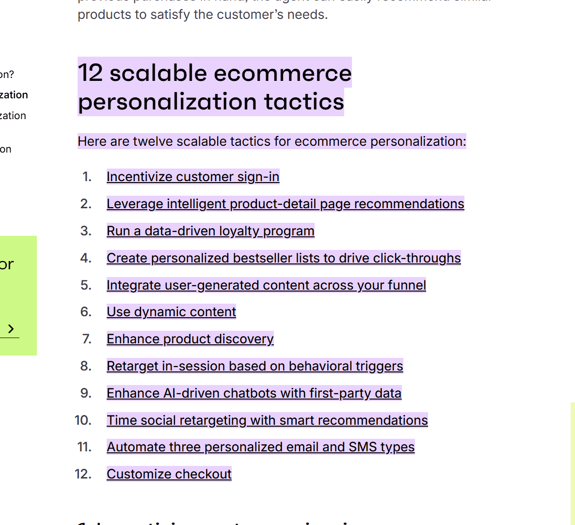Ecommerce Personalization