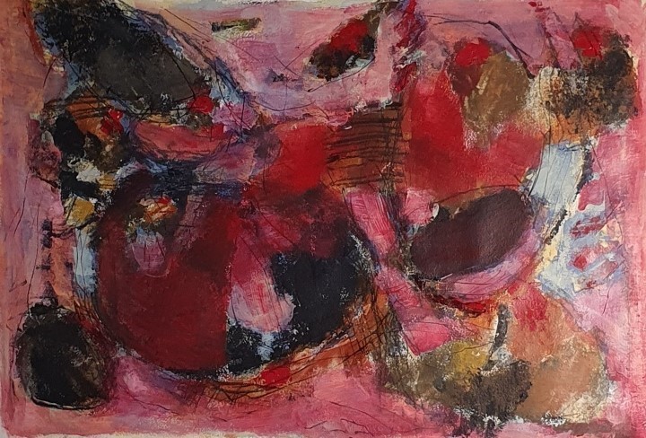 Red and Abstract | acrylverf op museumpapier | 40x55cm