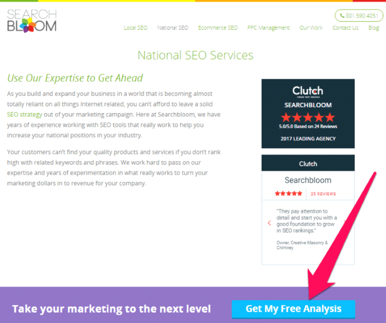 Search bloom, An example of a free SEO audit