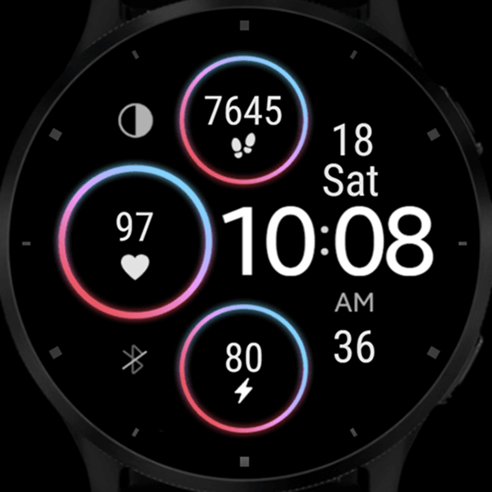 Garmin venu watch displaying an analog watch face
