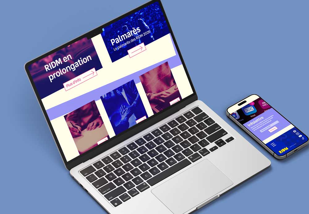 UI du site web mobile et bureau des RIDM