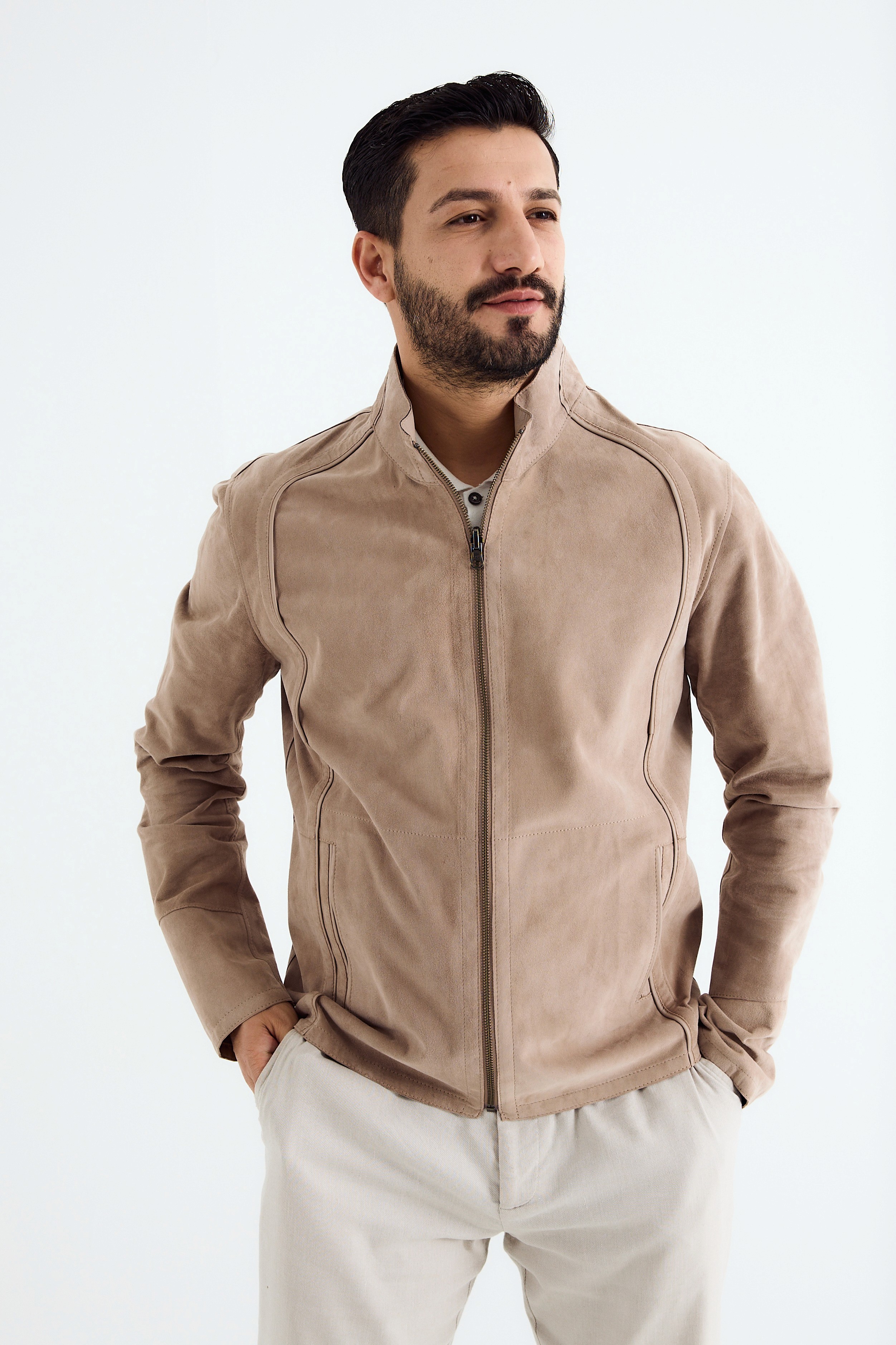 Leather garment detail