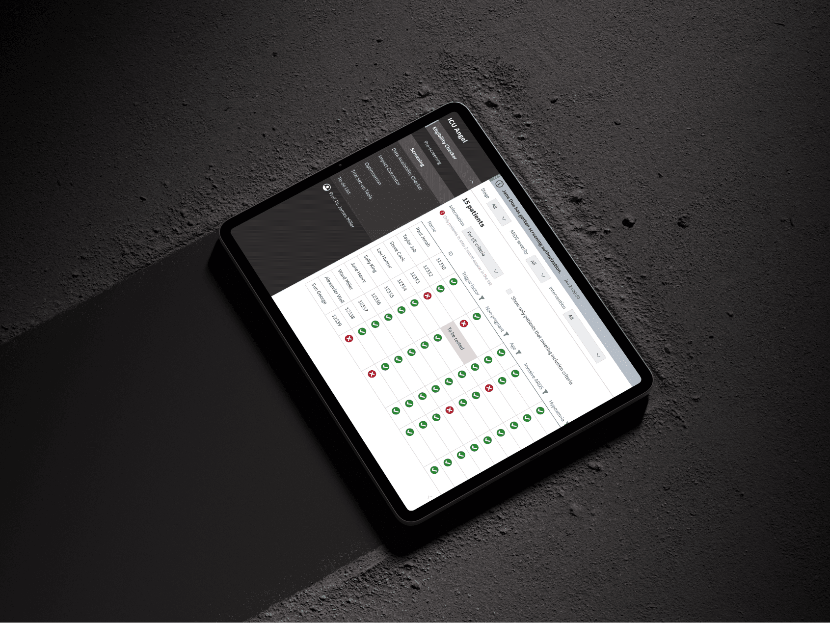 image for icu monitoring software tablet