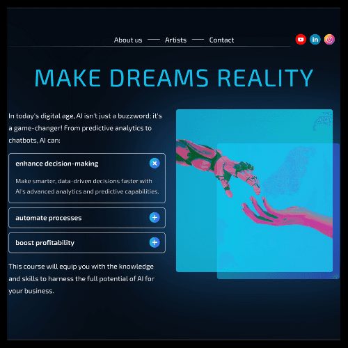 image of a website for an Ai company created by intellisite