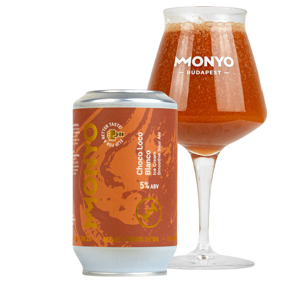two cans and one glass of MONYO craft beer with ginger and turmeric