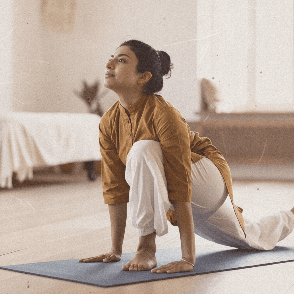 Modern curved staircase with warm ambient lighting