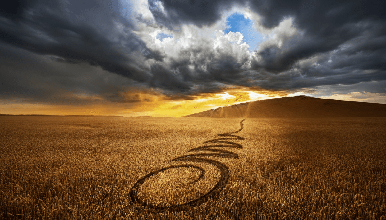 The image features an intricate network of white, web-like structures set against a deep blue background.