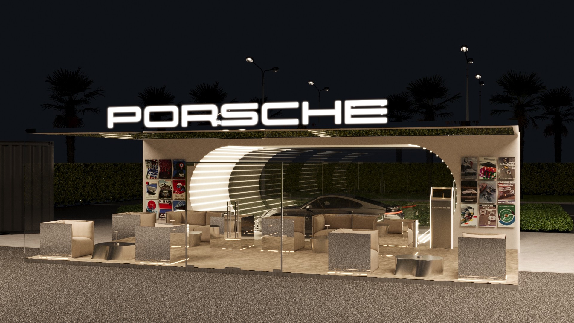 Fourth Porsche roadside activation zone visual created by our team as part of the campaig