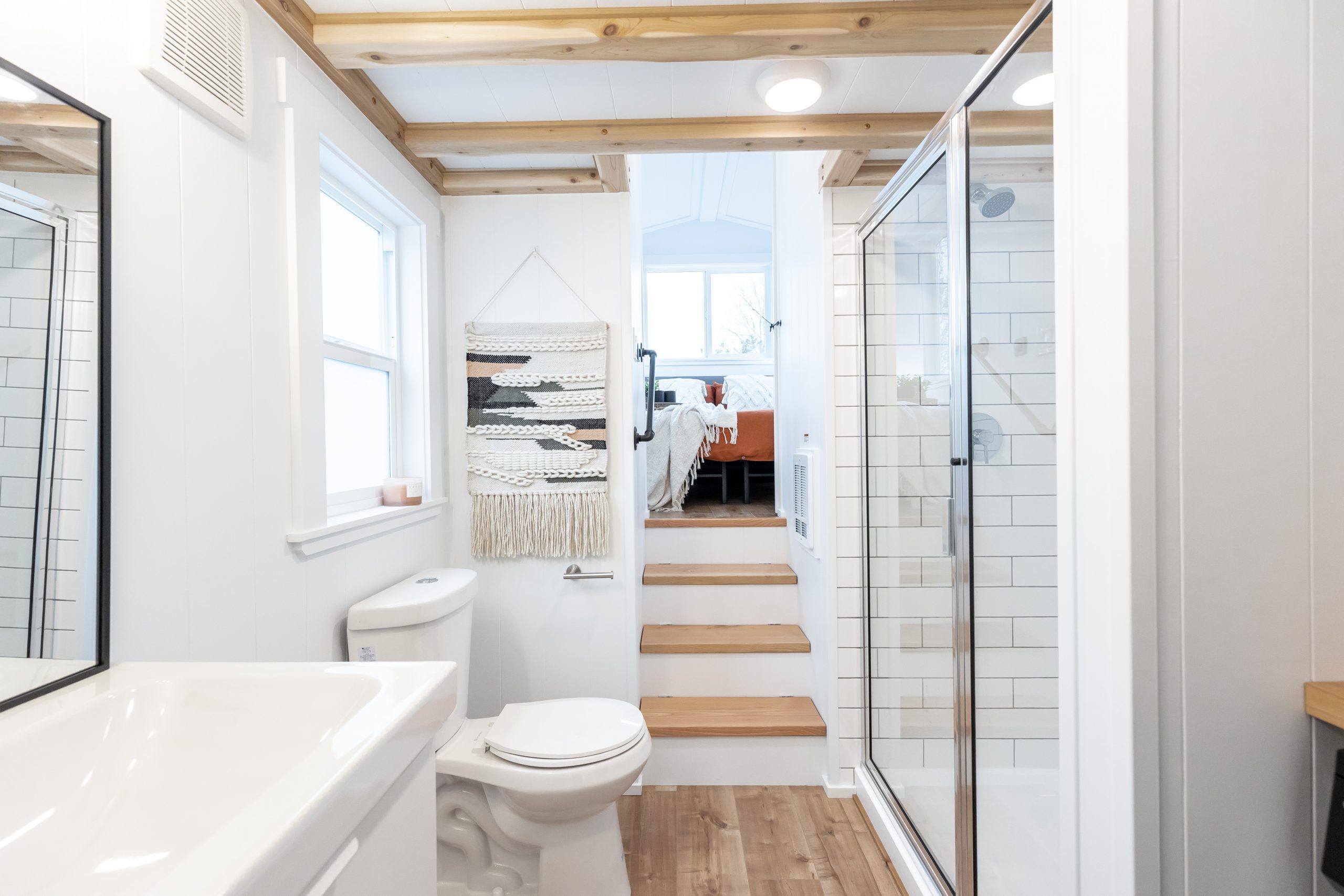 Spacious tiny house bathroom - Mint Tiny House Company
