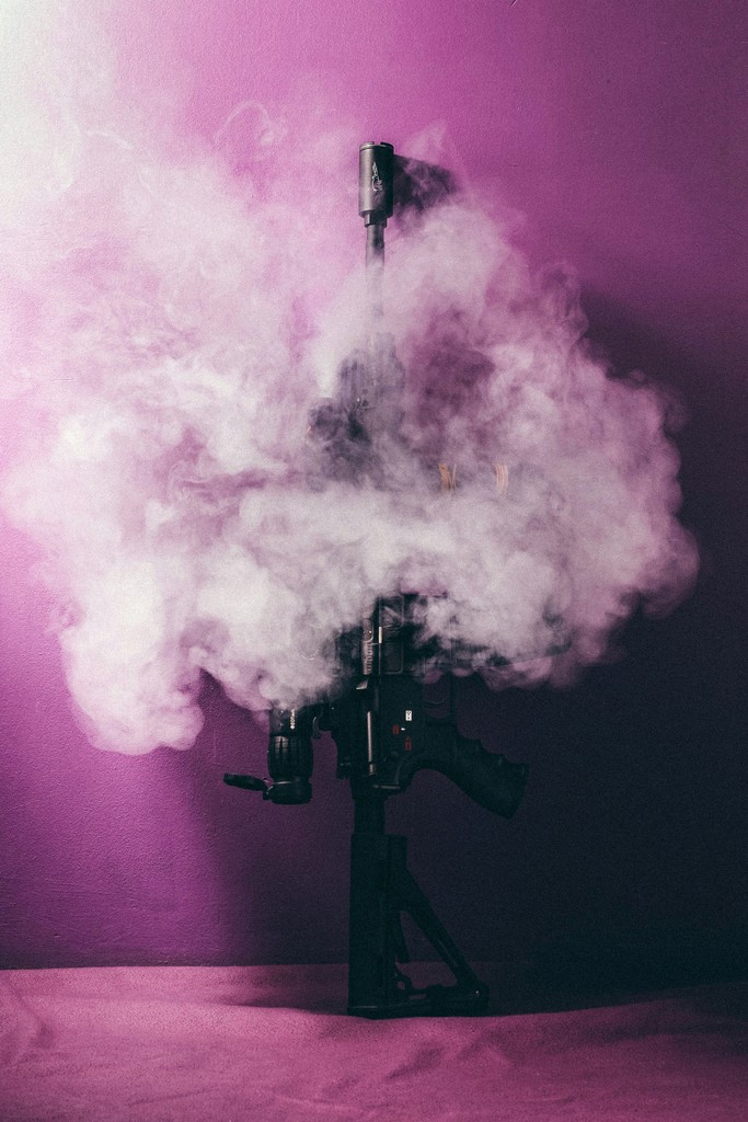 Rifle with Pink Smoke