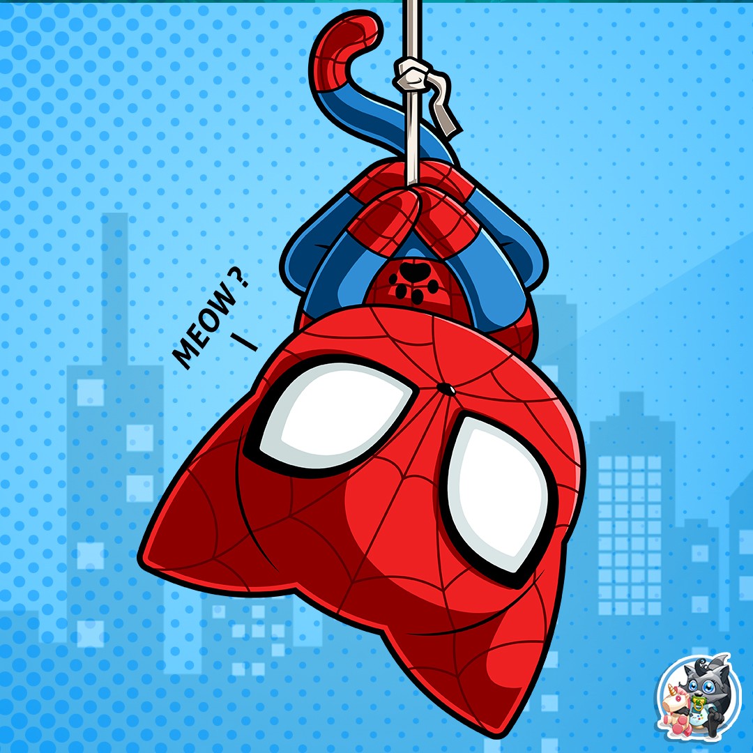 illustration pour design textile enfant spidercat