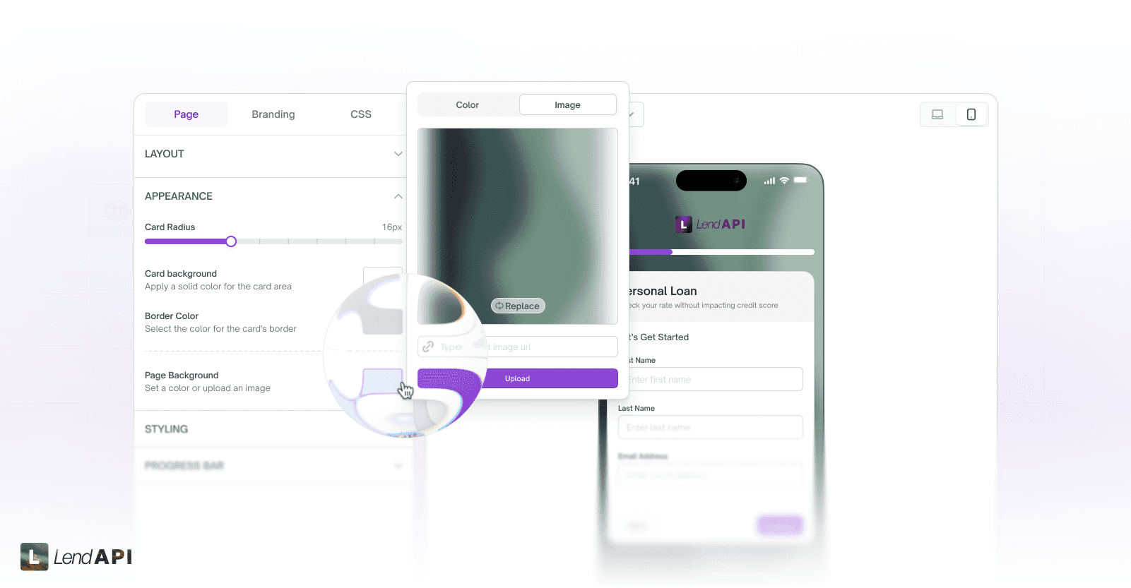 LendAPI v3.1.1 - Theme Studio - Background Image Control