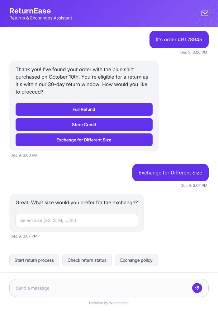 Return & Exchange AI Agent Template