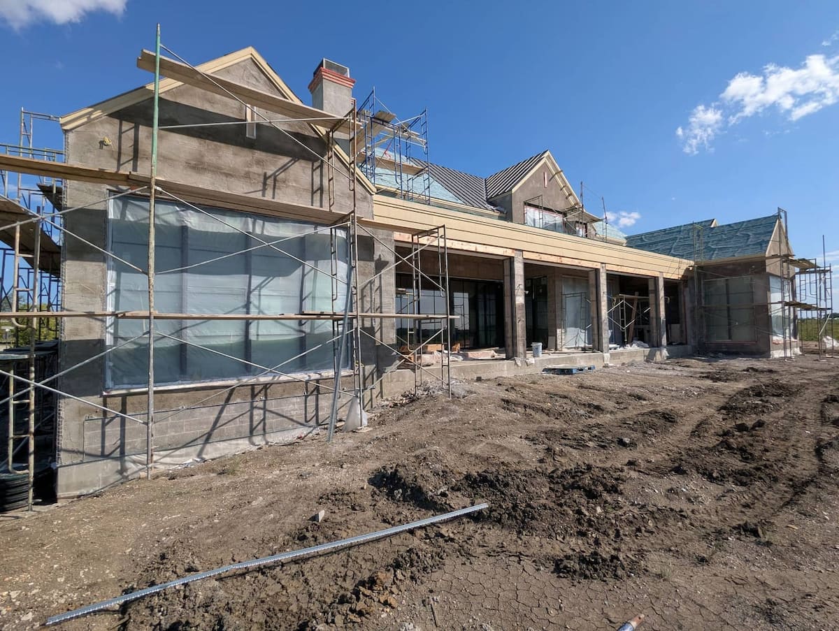 Landscape construction progress, The Preserve at Fields, Blount Designs