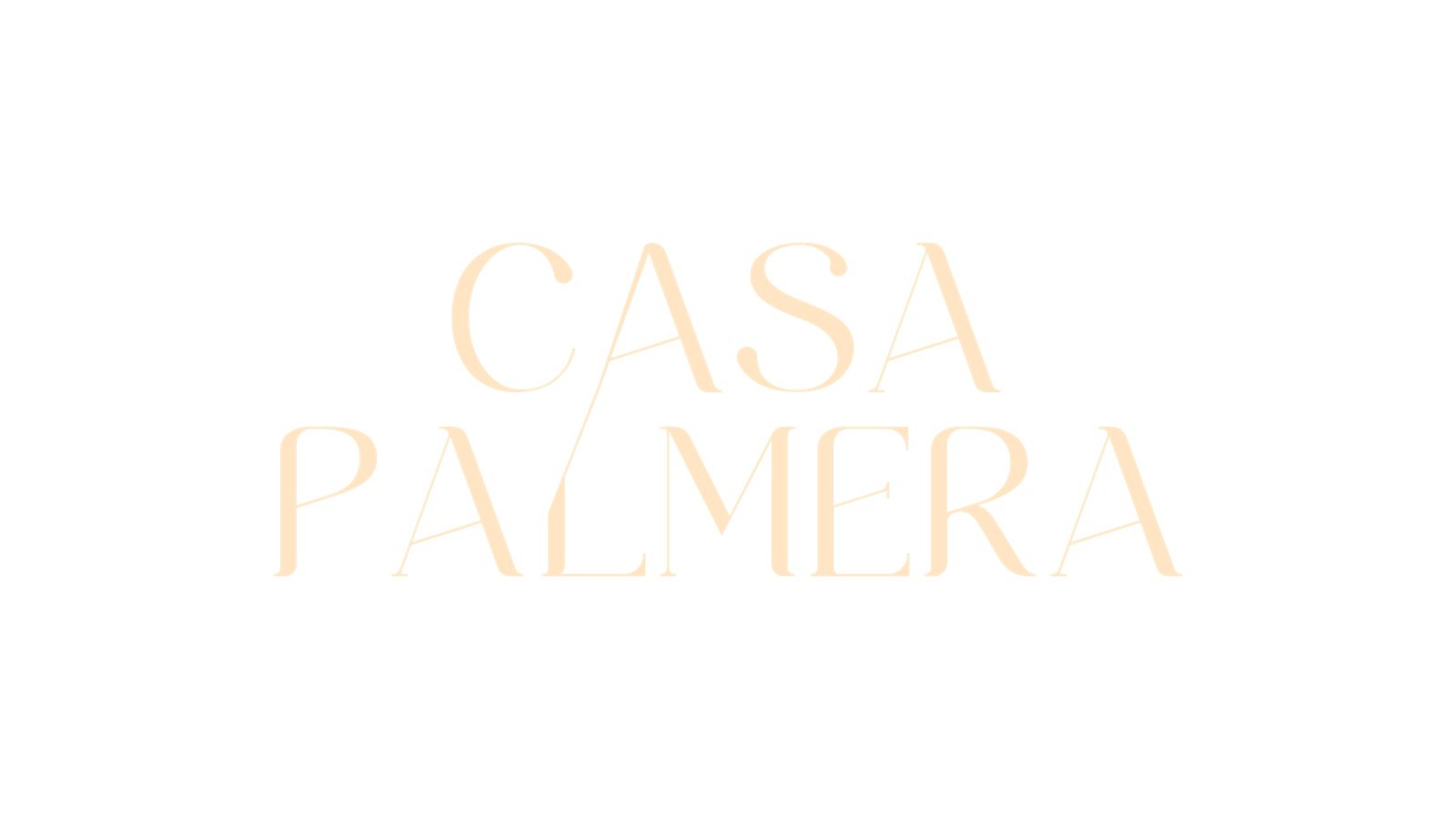 Casa Palmera wordmark logo in gold on white, the palm-arc mark drawn as one continuous curve