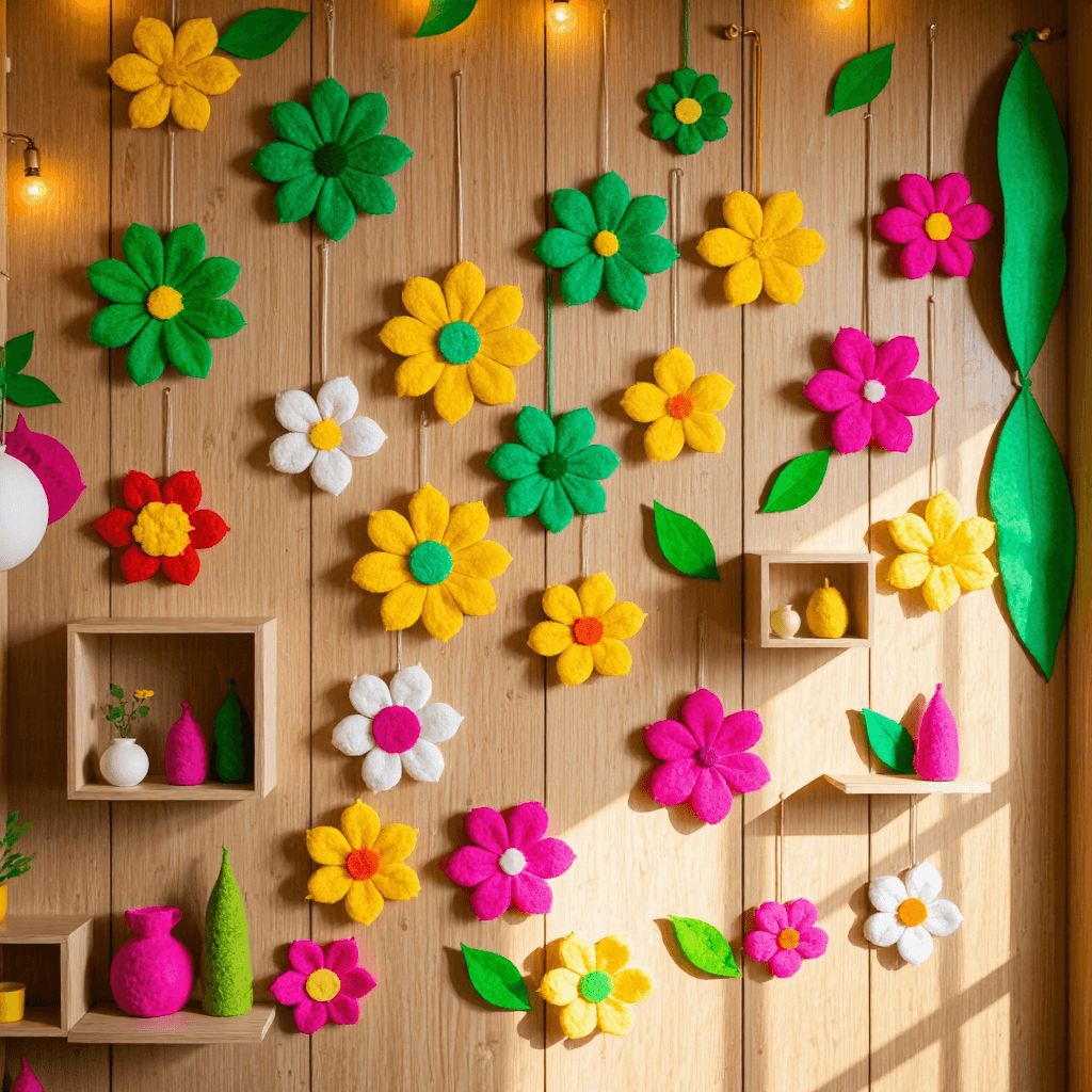 product photography of felt pea shapes