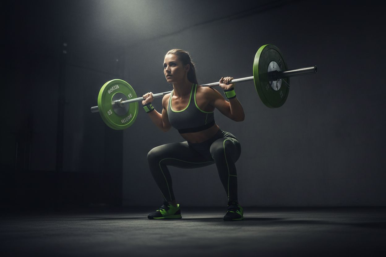 Person doing barbell squat