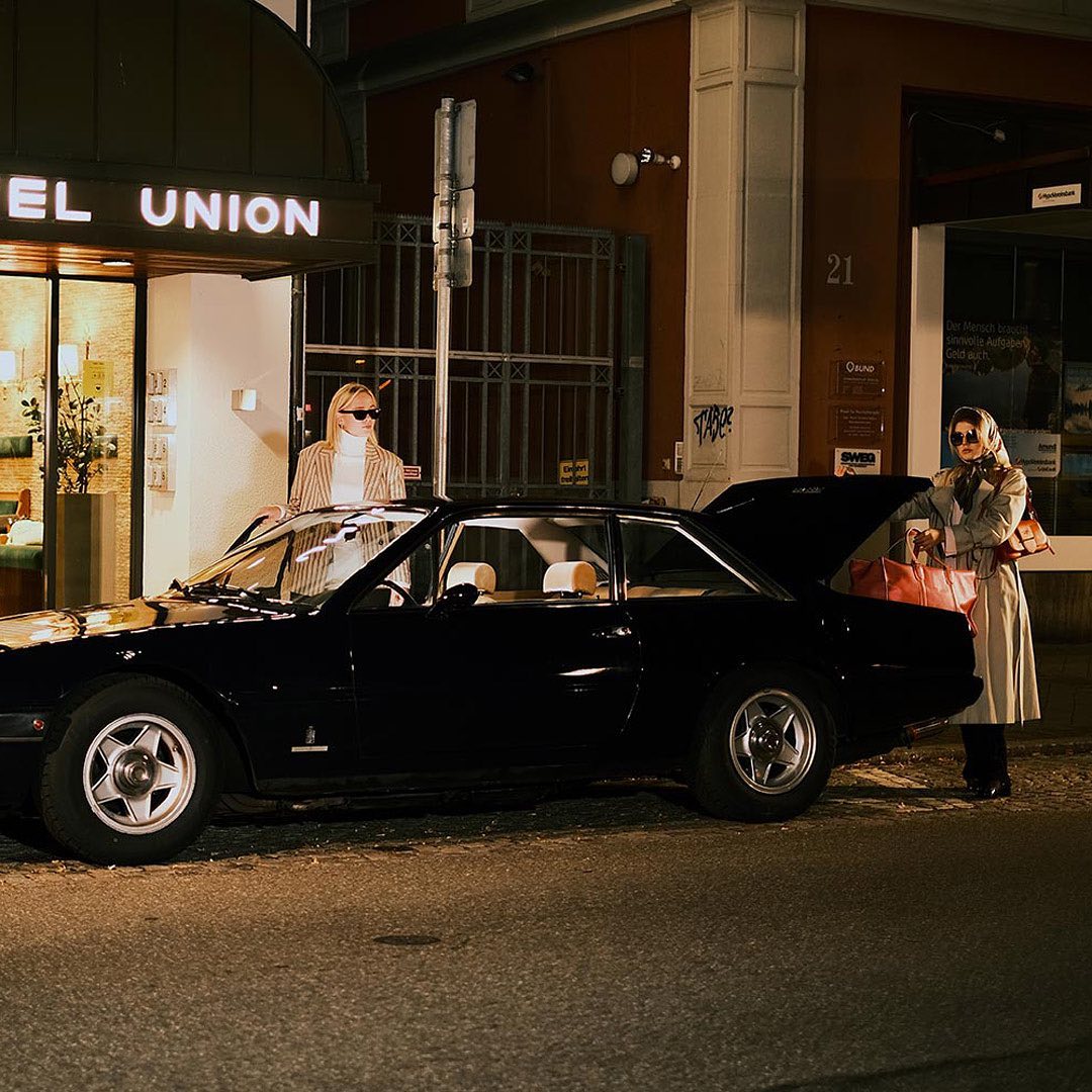 Außenansicht des Hotel Union in Offenburg bei Abendstimmung