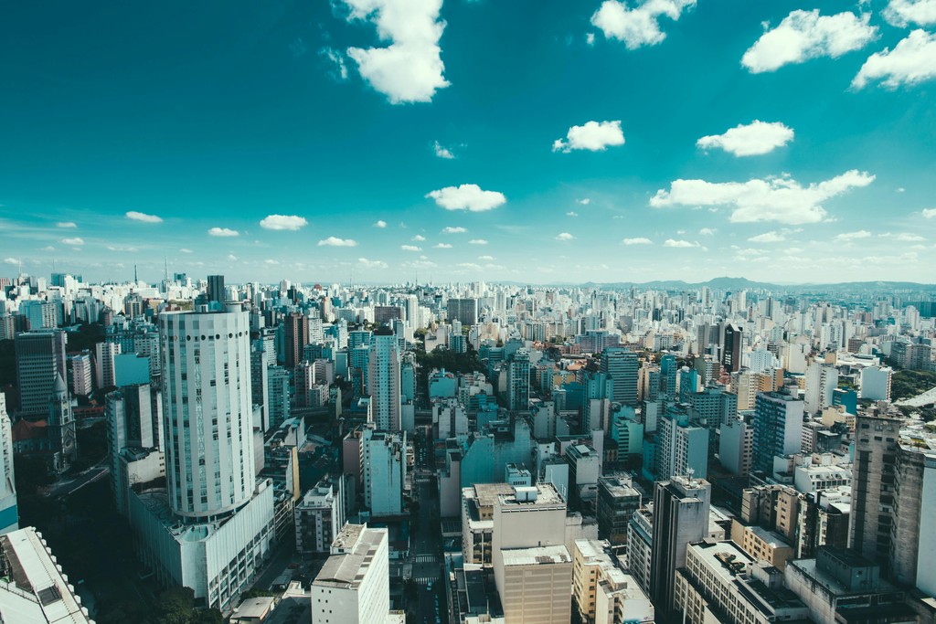 Eagle view of brazilian city - Sao Paulo