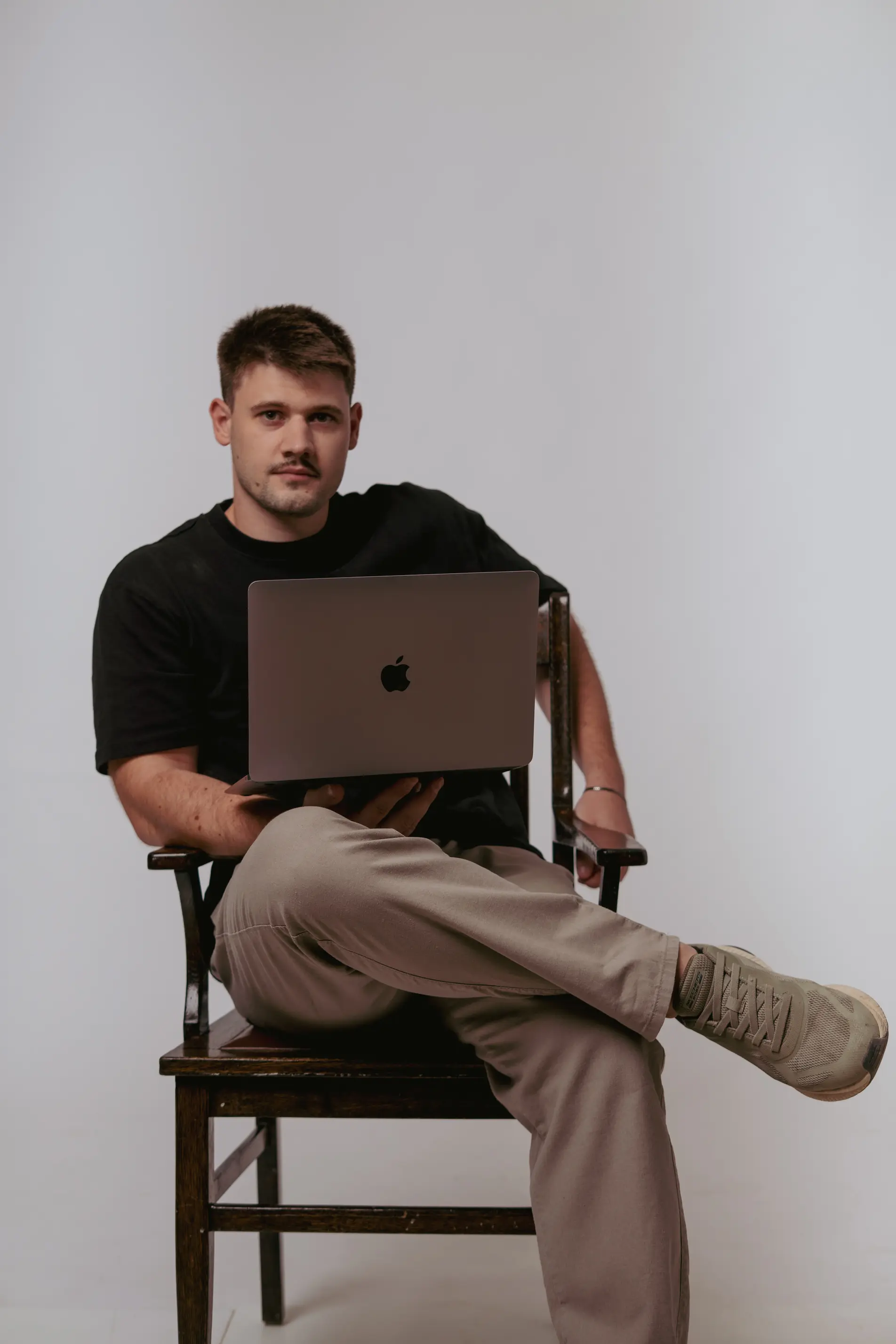 Portrait of portfolio creator – back view