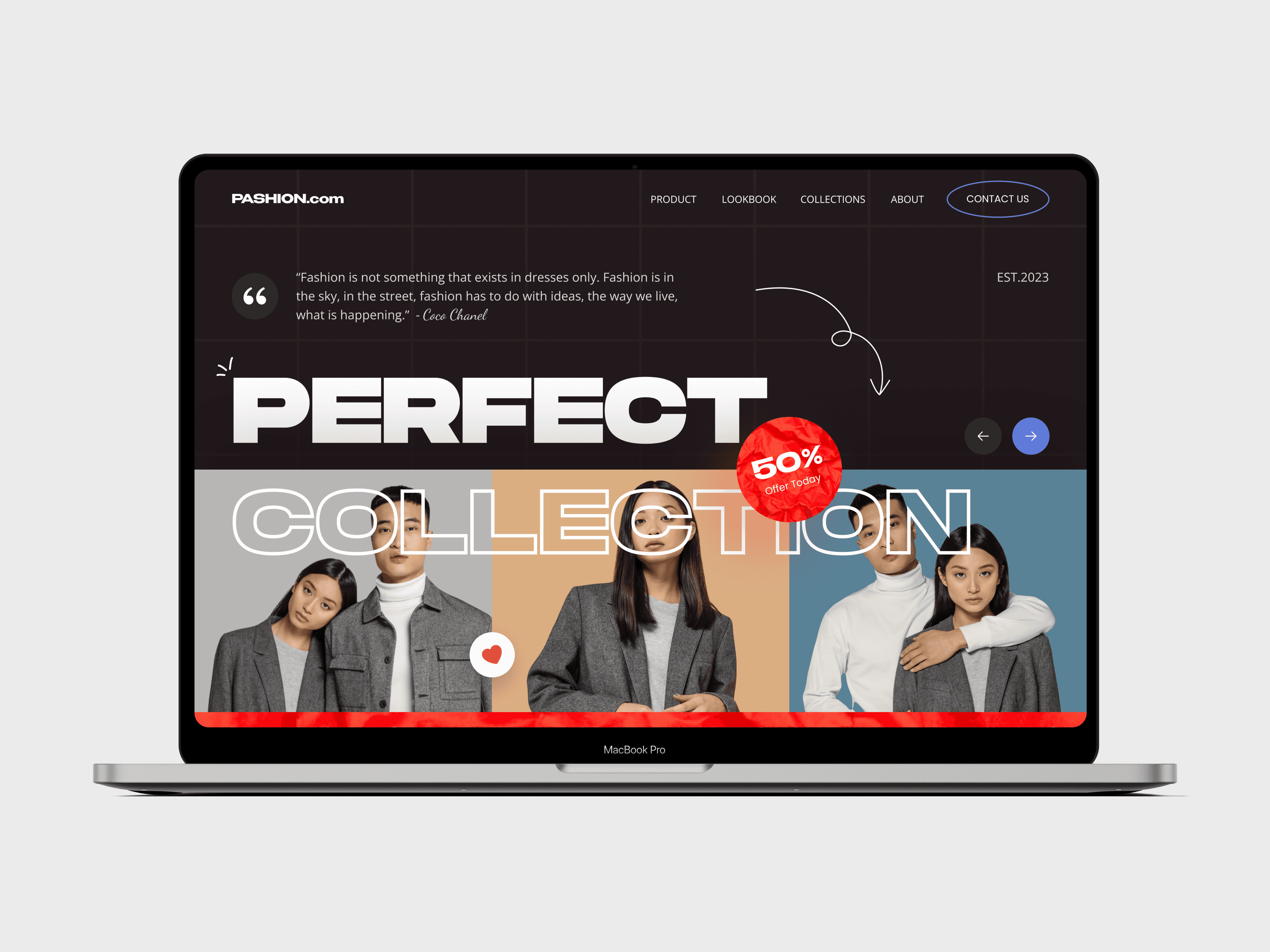 Fashion e-commerce website UI/UX design