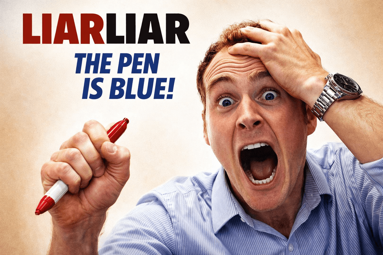 Duncan Rooney holding a red marker in a cinematic image symbolising assumptions behind marketing data.