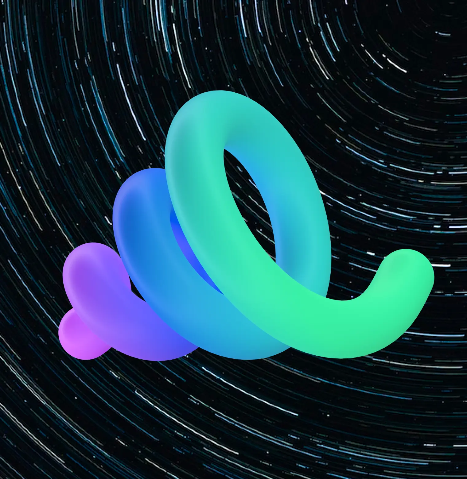 3D render of squiggle shape