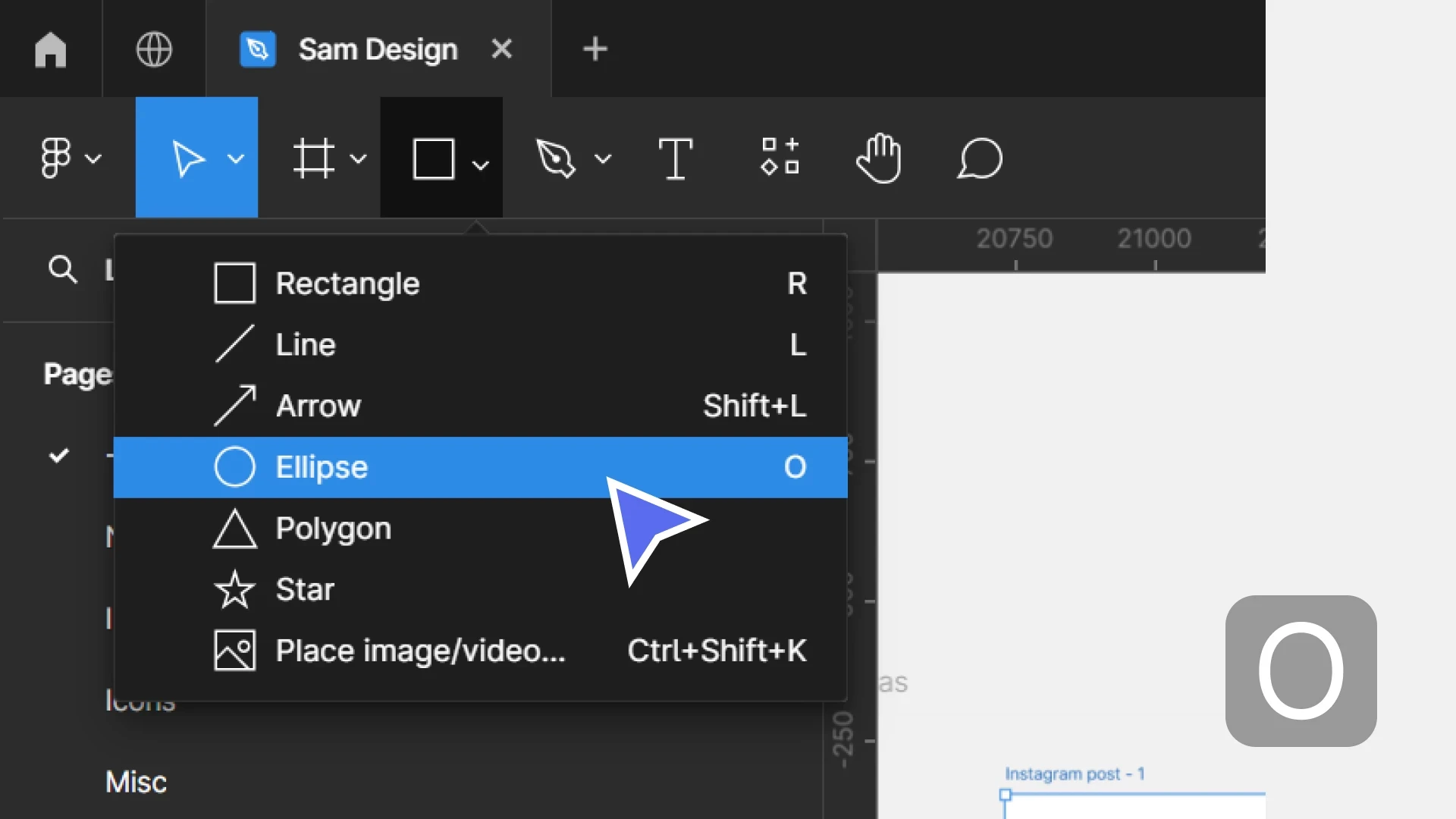 Adding an ellipse in Figma