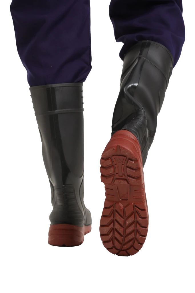 Tsunami full-length industrial gumboot — sole detail