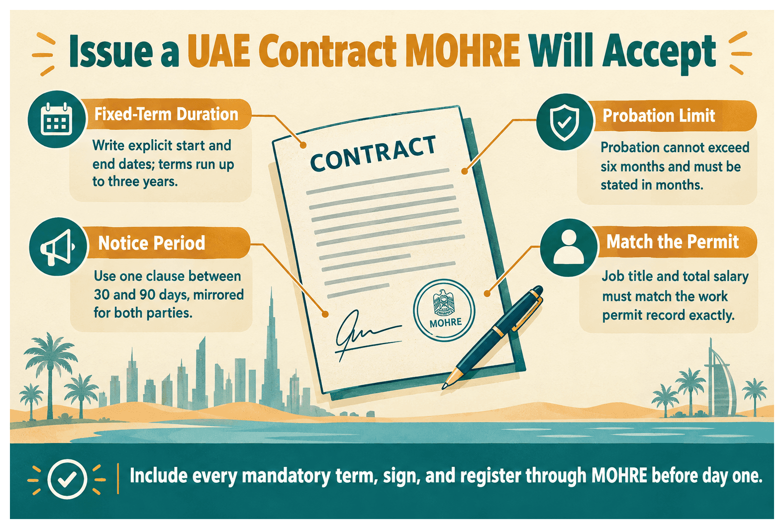 Infographic: How to Issue a UAE Employment Contract That Meets MOHRE Standards