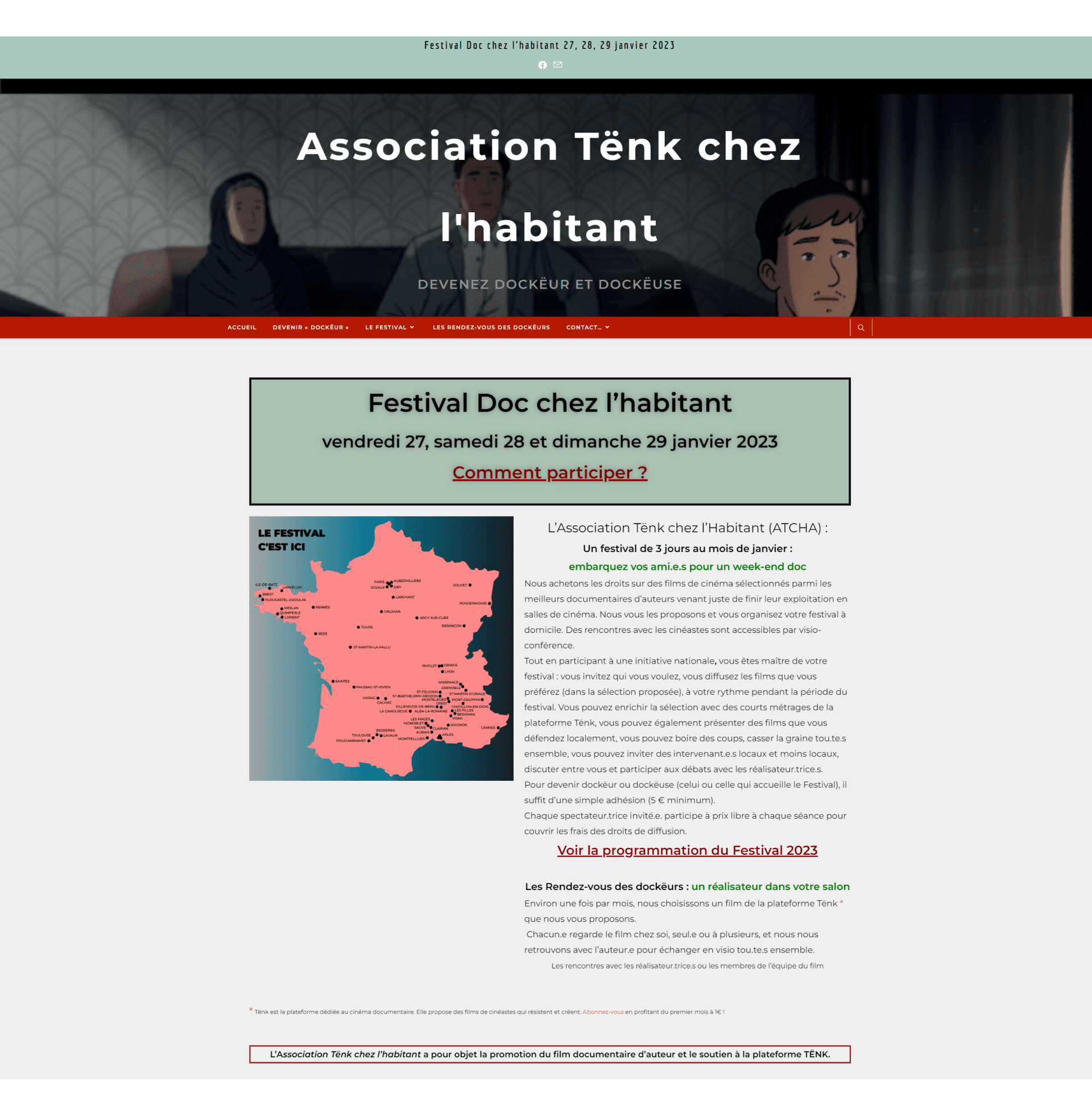 Site de l’asociation ADCHA avant la refonte développé par Ilies MANATA, DéveloppeurWeb Expert Framer & Ux / Ui Web Designer, Freelance, Nord